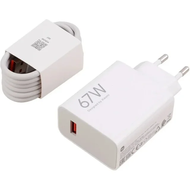شارژر دیواری 67 وات مدل POCO X6 PRO به همراه کابل USB-A به USB-C اصلی