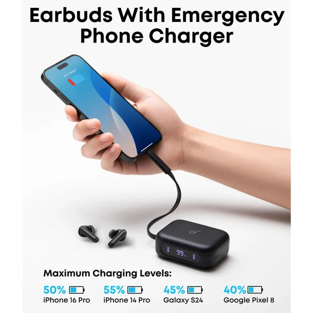 هدفون بلوتوثی انکر مدل SoundCore P41i با نویز کنسلینگ فعال، دارای 6 میکروفون مکالمه با فنا 103104823
