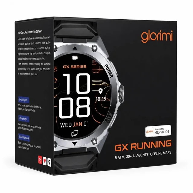 ساعت هوشمند 52 میلی متری گلوریمی مدل GX Running با بند سیلیکونی 103115406