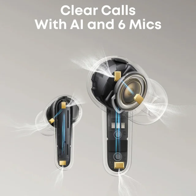هدفون بلوتوثی انکر مدل SoundCore P41i با نویز کنسلینگ فعال، دارای 6 میکروفون مکالمه با فنا 103104822