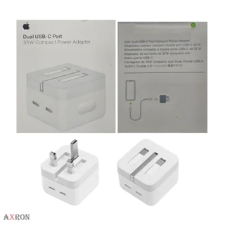 شارژر اصلی ۳۵ واتی آیفون ۱۵ پرومکس iphone 15 pro max  پک اپل استوری پارت نامبر امارات