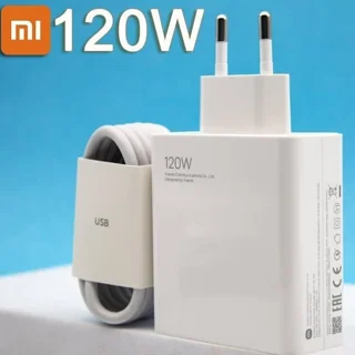 شارژر شیائومی 120 وات اصل با کابل+گارانتی توربو شارژ و ثانیه شمار ۱۰۰٪