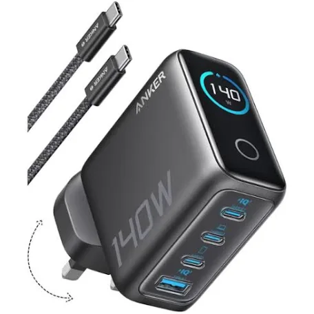 شارژر دیواری اصلی انکر مدل anker B2697 ظرفیت ۱۴۰ وات نسخه گلوبال اصلی