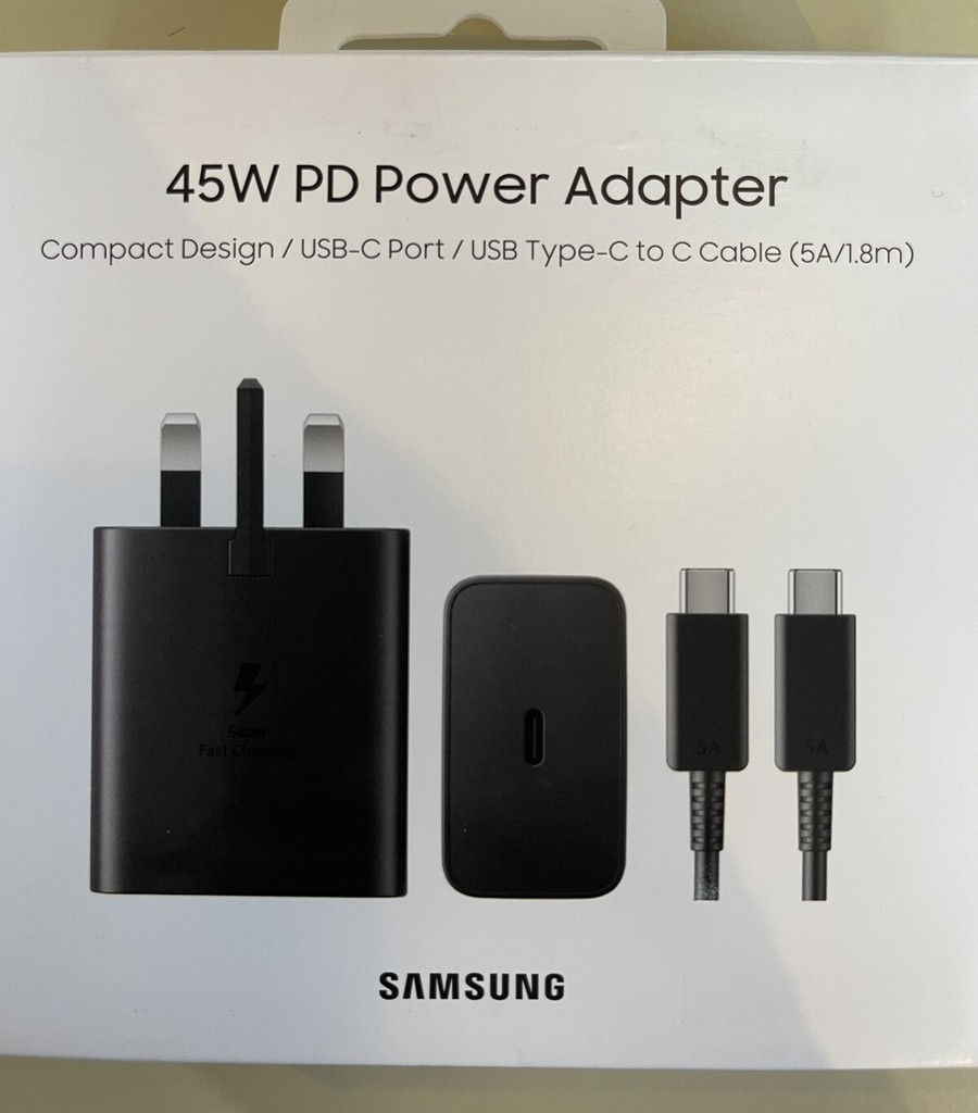 شارژر سامسونگ EP-T4510 ظرفیت ۴۵ وات سه پین همراه با کابل