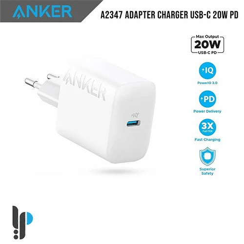 شارژر 20 وات انکر مدل anker A2347 ظرفیت  نسخه گلوبال اصلی