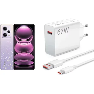 شارژر اصلی ۶۷ وات سوپر فست شیائومی مدل Redmi Note 12 Pro همراه کابل توربو شارژ و ثانیه شمار