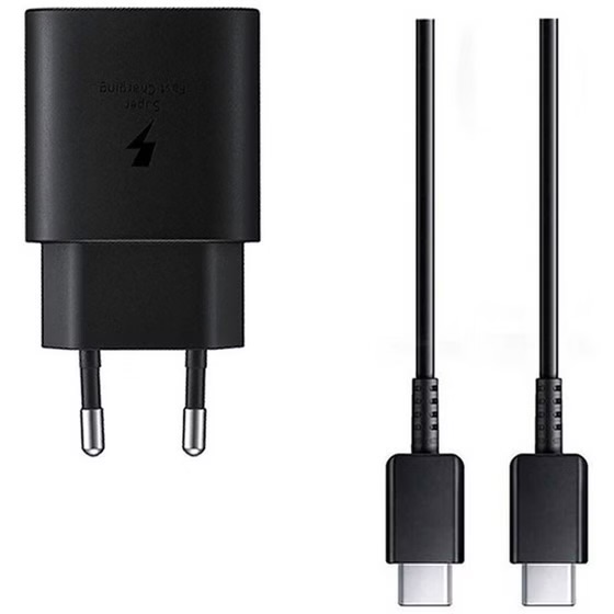 شارژر اصلی سامسونگ samsung A06 اورجینال آداپتور به همراه کابل مشکی