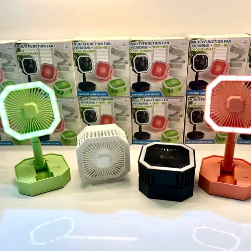 پنکه دستی چراغ LED دار مدل مربعی