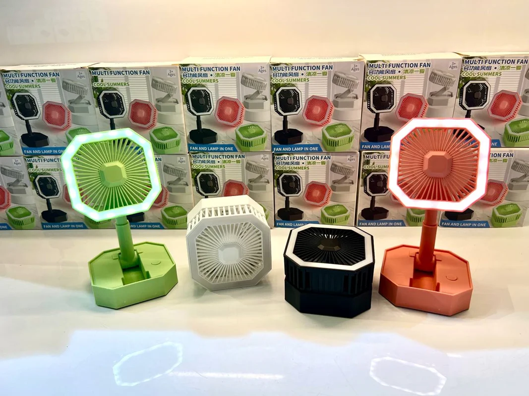 پنکه دستی چراغ LED دار مدل مربعی